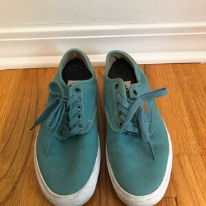 Vans Teal Canvas Low-Top Sneakers size 9